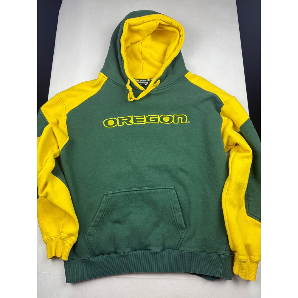 Colosseum Oregon Ducks Hoodie XL Green Yellow Vintage NCAA Pullover